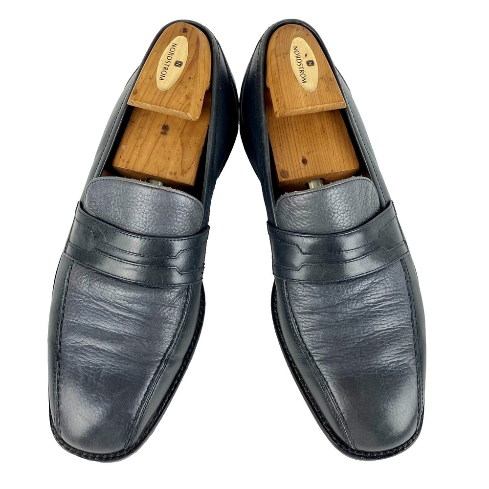 Fratelli All Leather Dress Shoes Men's 11 M Gray Loafers Italian Fine Slip On